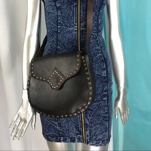 Handmade one of a kind leather crossbody bag.